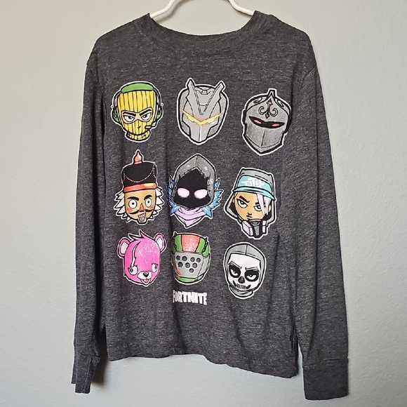 Fortnite Kids Long Sleeve Graphic Tee - Charcoal Size 8 - Picture 1 of 6